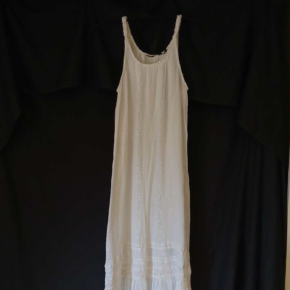 Mlle Gabrielle White Boho Whimsygoth Maxi Dress Sz S/M